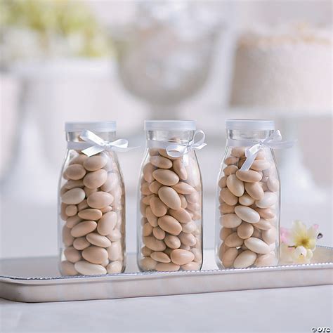 Clear Glass Milk Bottles with Lids - 12 Pc. | Oriental Trading