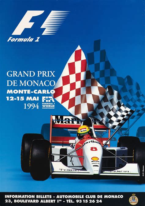 "Formula 1, Grand Prix de Monaco", ANONYME, 1994 | Monaco grand prix posters, Vintage racing ...