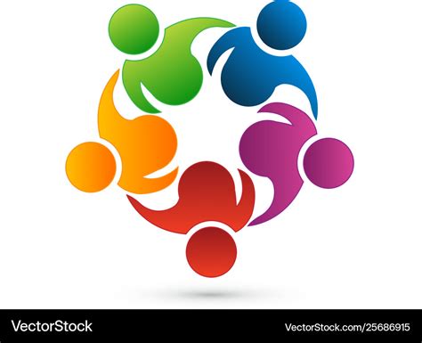 Teamwork networking logo Royalty Free Vector Image