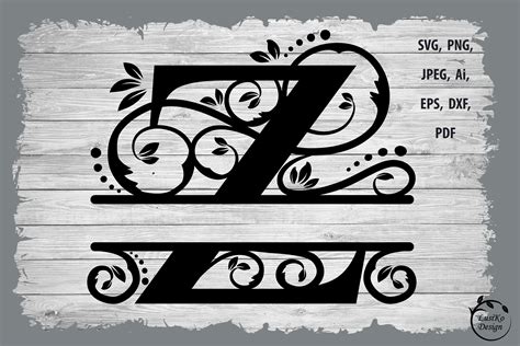 Monogram letter Z. Split monogram letter Z SVG, DXF, PNG By LusiKo Design | TheHungryJPEG