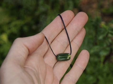 Flower Pounamu bead necklace 2 — A Carved Piece