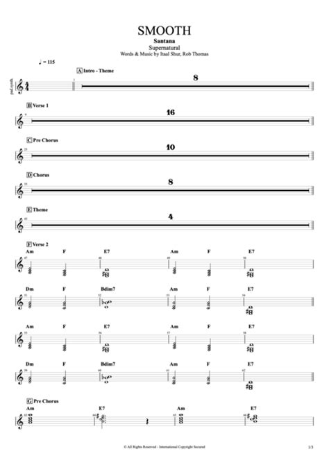 Smooth Tab by Santana (Guitar Pro) - Full Score | mySongBook