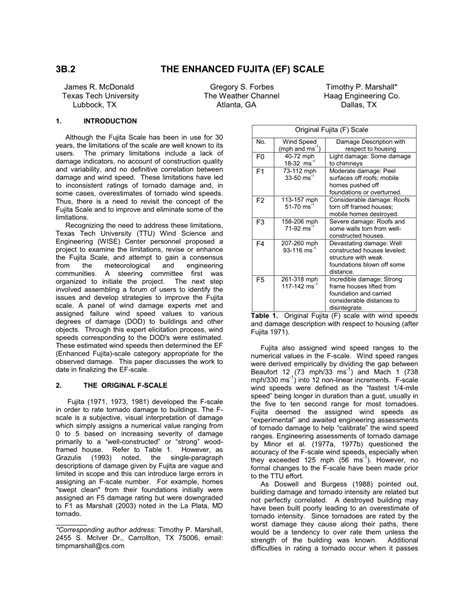 (PDF) THE ENHANCED FUJITA (EF) SCALE