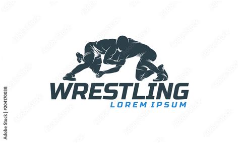 Wrestling logo template, Wrestling Sport Silhouette logo template Stock Vector | Adobe Stock