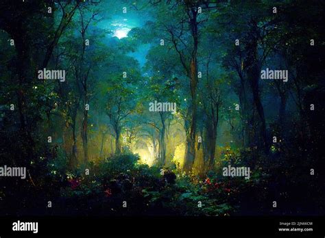 During a full moon night Stock Photo - Alamy