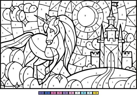 Free Unicorn Color By Number Coloring Page - Free Printable Coloring Pages for Kids