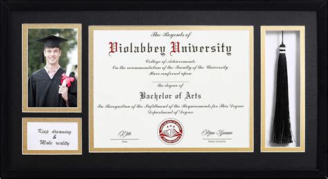 VIOLABBEY Matte Black Diploma Frame with Tassel | Ubuy Nepal