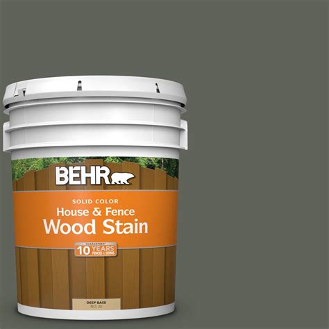 BEHR 5 gal. #SC-131 Pewter Solid Color House and Fence Exterior Wood Stain-03005 - The Home Depot