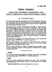 IS 7003: Code for hygienic conditions for sago (SABOODANA) manufacturing units : Bureau of ...