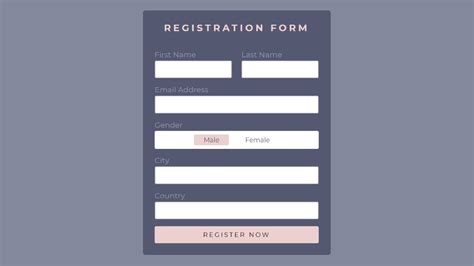 Registration Form In HTML and CSS -- Sign Up form Design - YouTube