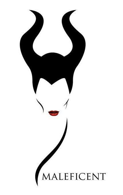 the maleficent logo is shown in black and white, with red lipstick on it