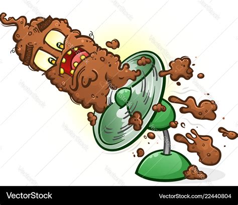 Poop hitting the fan cartoon character Royalty Free Vector