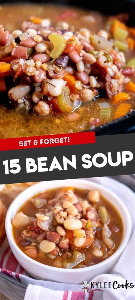 15 Bean Soup Recipe (Crock Pot/Slow Cooker) - Kylee Cooks