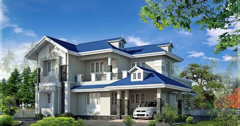 Modern Blue Roof House - modern houses