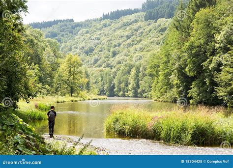 Ardennes stock photo. Image of stream, hiker, forest - 18304428