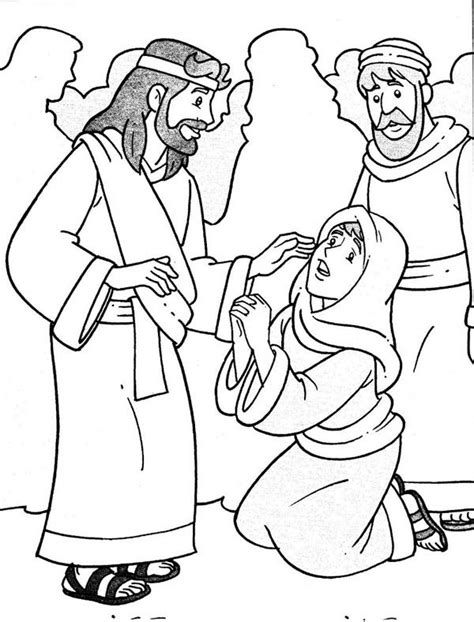 Jesus Heals the Sick in Miracles of Jesus Coloring Page Cross Coloring ...