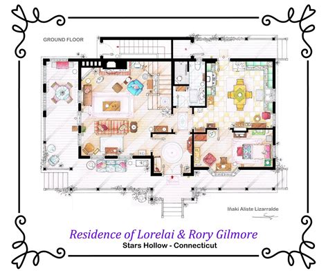 Floorplan of the Ground Floor of GILMORE GIRLS | Etsy