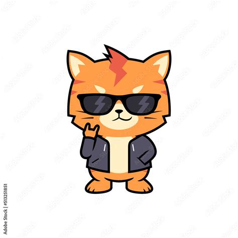 Cute cool cats wearing hoodie and sun glasses vector cartoon ...