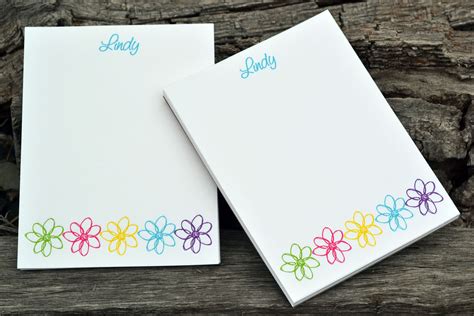 Personalized Notepads / Flower Design Notepads / Personalized