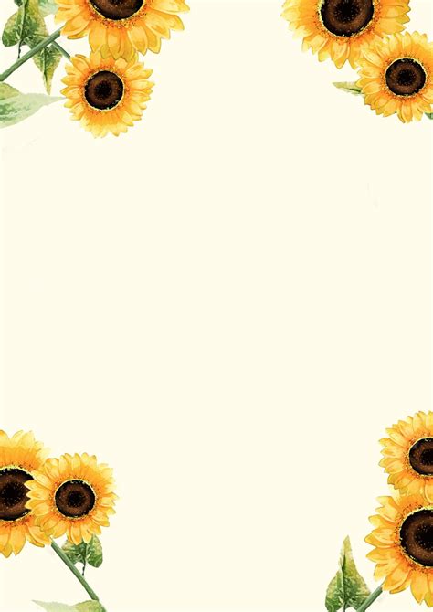 Cute Sunflower Backgrounds Page Border And Printable, 57% OFF