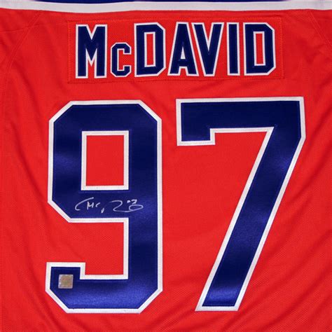 Connor McDavid #97 - Autographed & Framed Edmonton Oilers Orange Alternate Reebok Replica Hockey ...