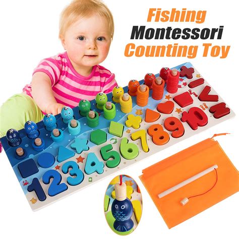 Montessori Kids Alphabet Sorting Letter Matching Toys Wooden Math Number Learning Counting Baby ...