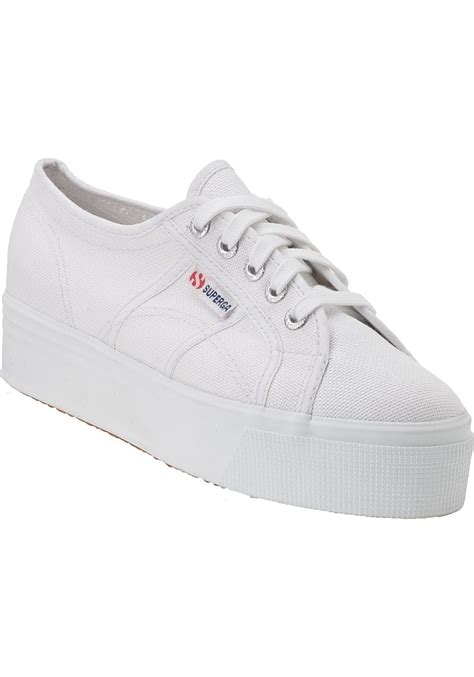 Superga 2790 Platform Sneaker White Canvas in White | Lyst