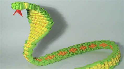 3D origami green snake tutorial | 3d origami, Modular origami, Origami