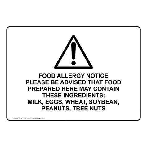 Food Allergy Notice Please Be Advised Sign With Symbol NHE-30447