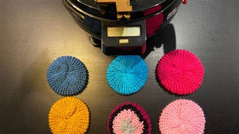 Easy flat cirkels, scrubbies with your 22 needle circular knitting machine. Free quick workshop ...