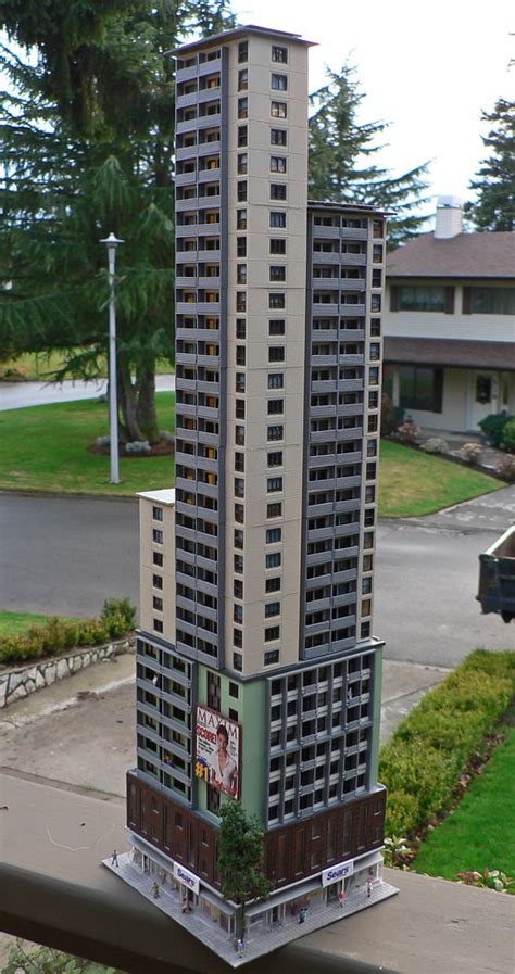 Completed N scale high rise apartment building | You can see… | Flickr