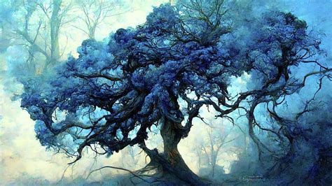 The Blue Tree Digital Art by Daniel Eskridge - Pixels