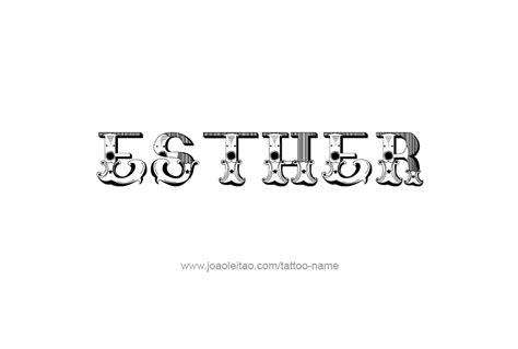 Esther Name Tattoo Designs