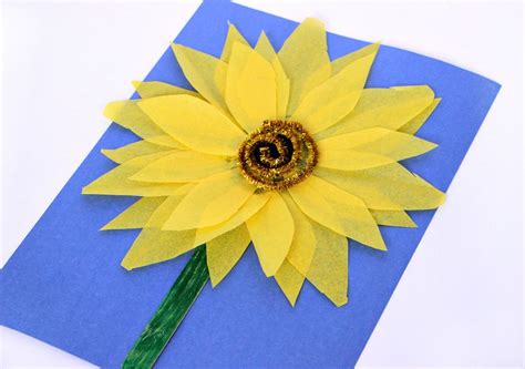 Easy Sunflower Kids' Craft With Tissue Paper