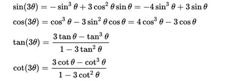 Trigonometric formulas: 8. Multiple-angle formulae