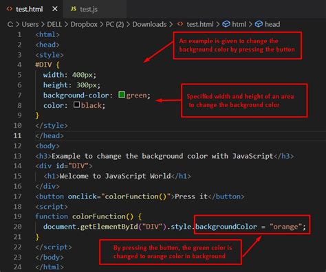 How To Change Background Color In Html Using Javascript - Templates Sample Printables