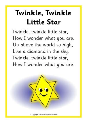 Printable Nursery Rhyme Song Lyric Sheets - SparkleBox