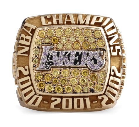 Lot Detail - 2002 Los Angeles Lakers NBA Champions 14K & Diamond "3 ...