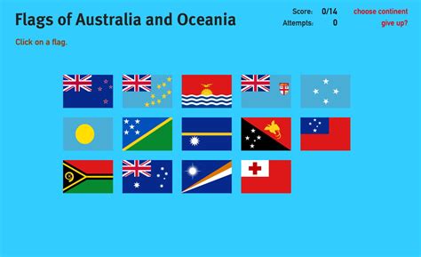 Interactive map of Oceania Flags of Oceania. World Geography Games - Mapas Interactivos