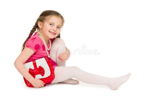 Girl in a Red Dress. Studio Shot Stock Image - Image of peas, look: 44737969