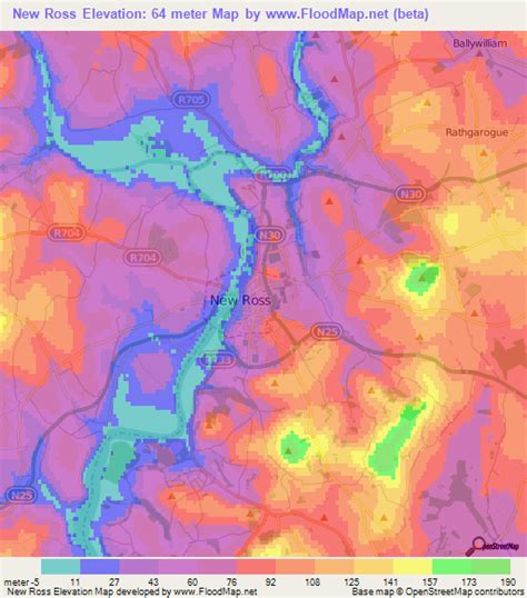 Elevation of New Ross,Ireland Elevation Map, Topography, Contour