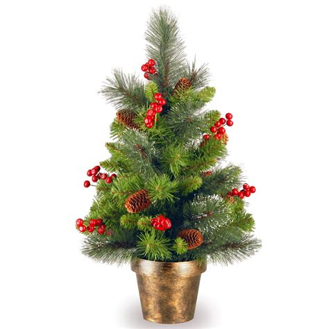 Unlit 2' Crestwood Spruce Small Artificial Christmas Tree with Silver ...