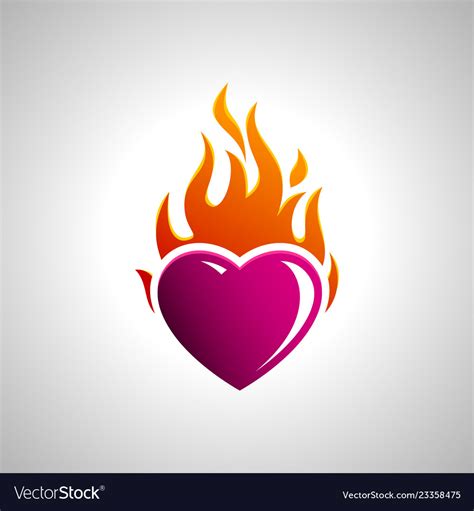 Burning heart image Royalty Free Vector Image - VectorStock