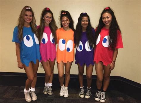 Cute idea. The ghosts from pac man group costume Halloween Costume ...