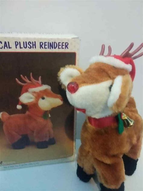 Vintage MUSICAL Plush RUDOLPH Red Nose Reindeer Christmas Around the World #ChristmasAroundThe ...