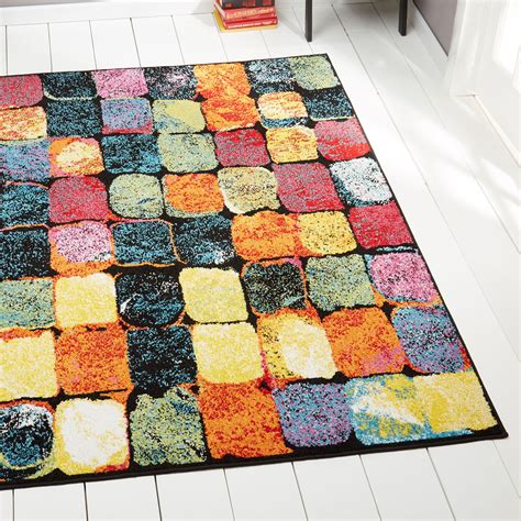 Modern Rug Contemporary Area Rugs Multi Geometric Swirls Lines Abstract Carpet | eBay