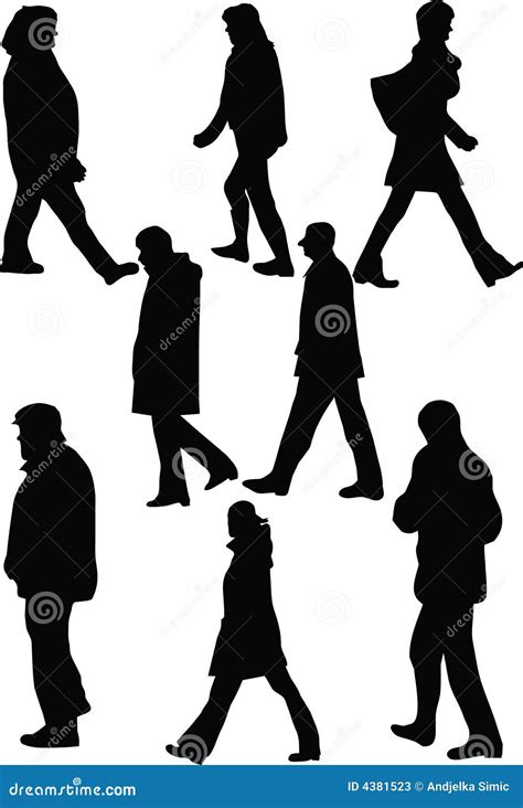 Silhouette of walkers stock vector. Illustration of businessman - 4381523