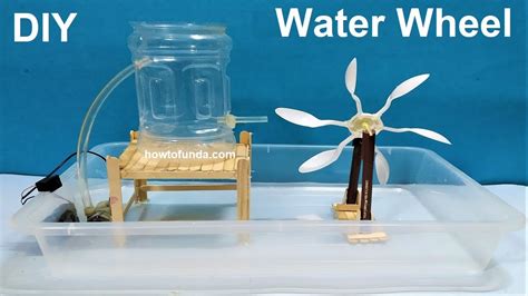 water wheel working model using dc motor project | DIY at home | howtofunda - YouTube