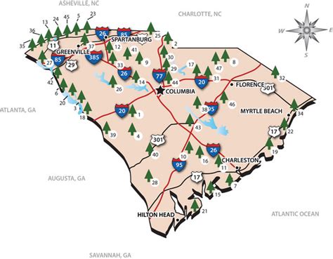 South Carolina State Park Map - South Carolina • mappery