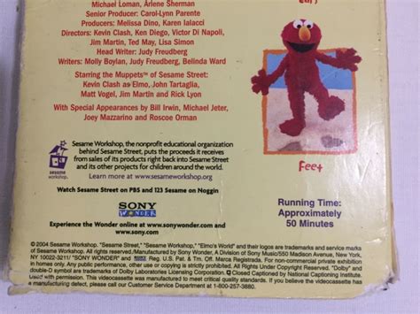 Elmo's World - Elmo Has Two Hands, Ears & Feet (VHS, 2004) Sesame ...